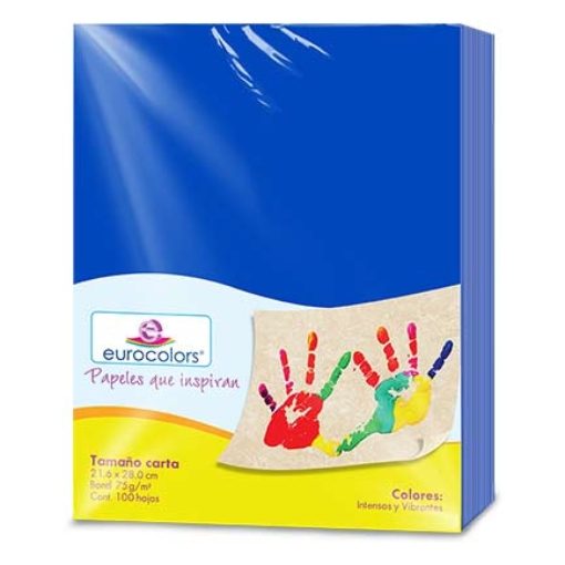 Imagen de PAPEL CORTADO EUROCOLORS CARTA AZUL C/100