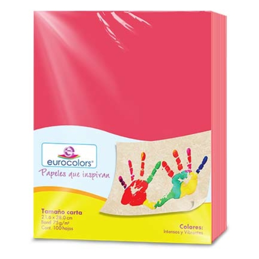 Imagen de PAPEL CORTADO EUROCOLORS CARTA ROJO C/100
