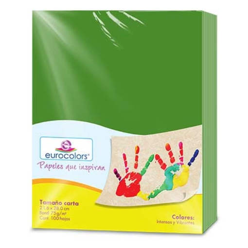 Imagen de PAPEL CORTADO EUROCOLORS CARTA VERDE BANDERA C/100