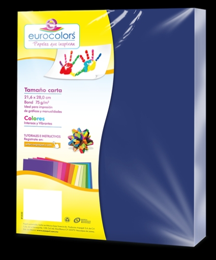 Imagen de PAPEL CORTADO EUROCOLORS CARTA AZUL AQUAMARINO C/100