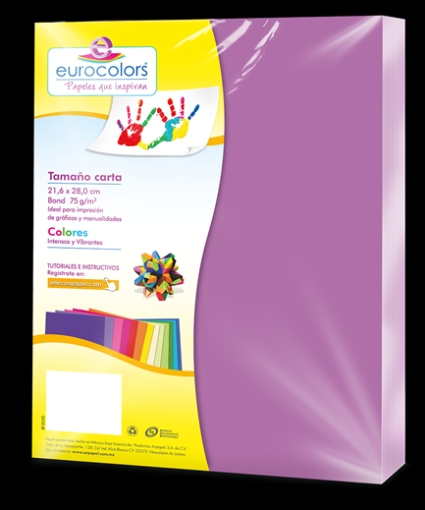 Imagen de PAPEL CORTADO EUROCOLORS CARTA VIOLETA C/100