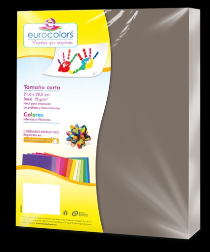 Imagen de PAPEL CORTADO EUROCOLORS CARTA GRIS C/100