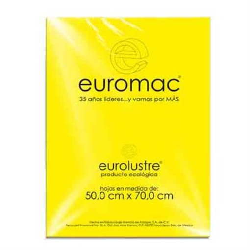 Imagen de PAPEL LUSTRE EUROMAC AMARILLO CANARIO 50X70 25 HOJAS