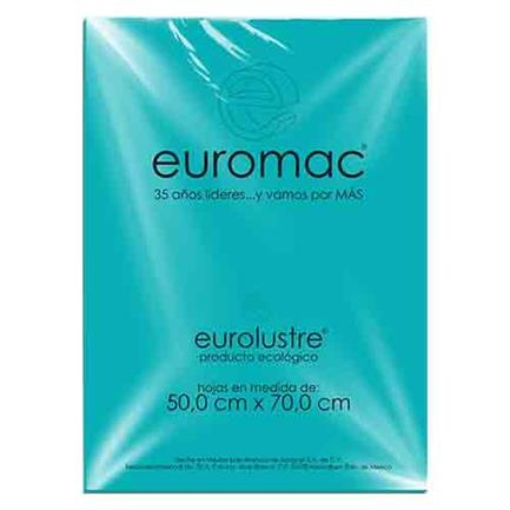 Imagen de PAPEL LUSTRE EUROMAC AZUL AQUAMARINO 50X70 24 HOJAS