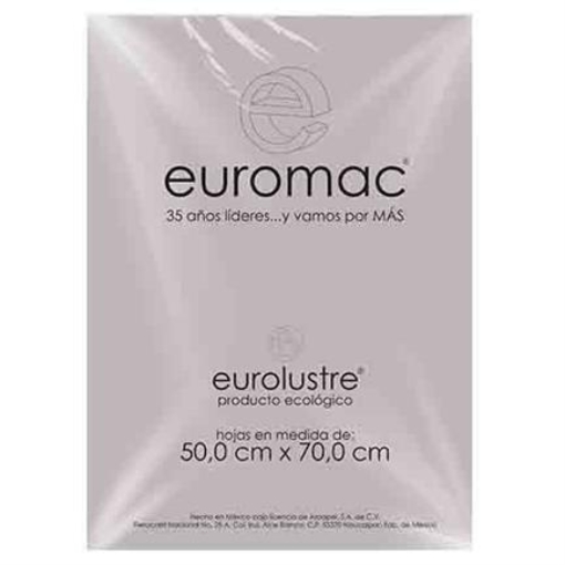 Imagen de PAPEL LUSTRE EUROMAC GRIS 50X70 25 HOJAS