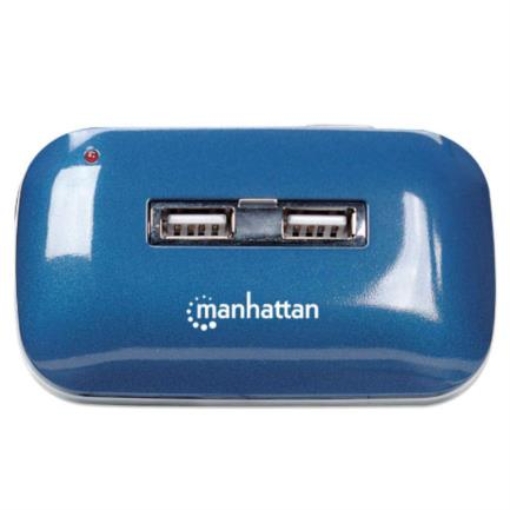 Imagen de Hub Manhattan USB Alta Velocidad 2.0 Alimentación Dual 7 Puertos Color Azul