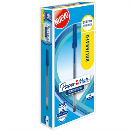 Imagen de Bolígrafo Papermate Kilometrico Económico Color Azul C/12 Pzas