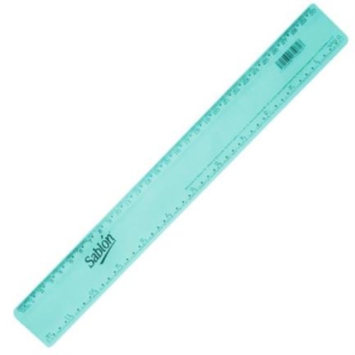 Imagen de REGLA SABLON 30CMS PLASTICA NO ASTILLABLE AZUL C/25