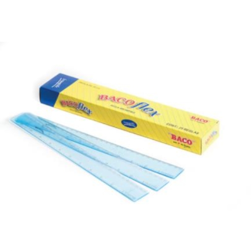 Imagen de REGLA IRROMPIBLE BACO 30 CMS COLORES CAJA C/25