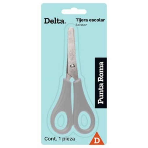 Imagen de Tijera Barrilito Delta Escolar Acero Inoxidable Punta Roma