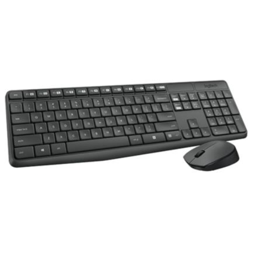 Imagen de Kit Teclado y Mouse Logitech MK235 Inalámbrico USB Color Negro
