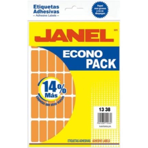 Imagen de ETIQUETA JANEL ECONOPACK 13X38MM NARANJA C/400
