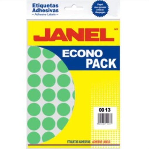 Imagen de ETIQUETA JANEL ECONOPACK 00X13MM VERDE BANDERA C/1120