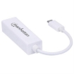 Imagen de Adaptador Manhattan USB C 3.1 a Red Gigabit 10/100/1000 Mbps Color Blanco