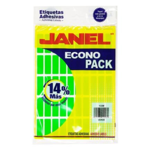 Imagen de ETIQUETA JANEL ECONOPACK 13X38MM VERDE BANDERA C/400
