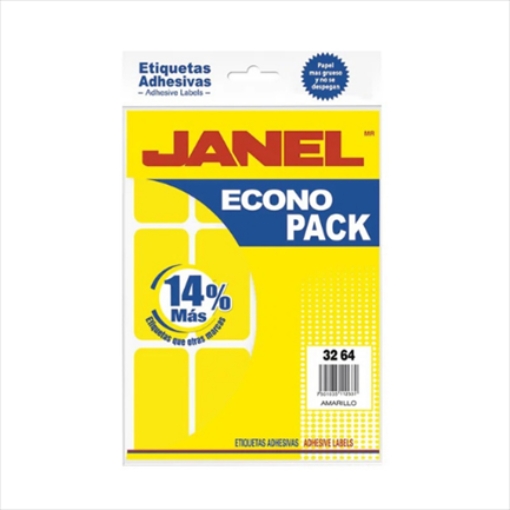 Imagen de ETIQUETA JANEL FLUORECENTE 32X64 AMARILLA C/96