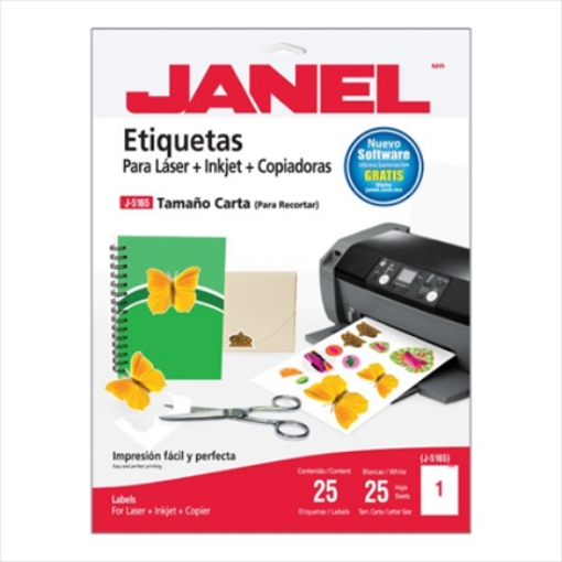 Imagen de ETIQUETA JANEL 108 CARTA LASER J5165 C/25HJS