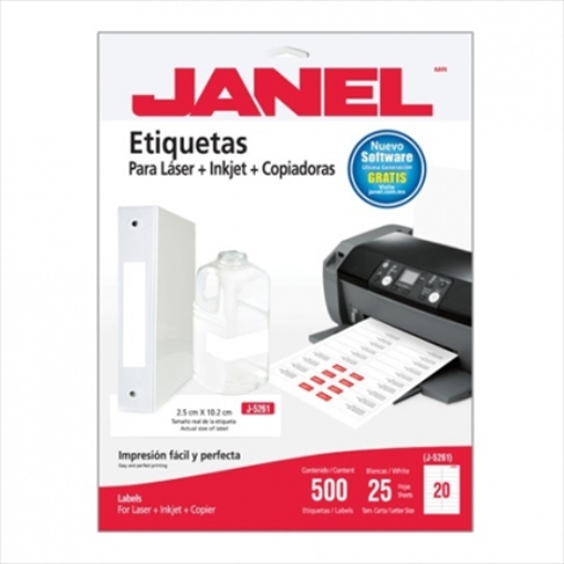 Imagen de ETIQUETA JANEL 108 CARTA LASER J5261 C/25 HJS