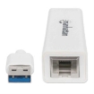 Imagen de Adaptador Manhattan Súper Velocidad USB 3.0 a RJ-45 GB Ethernet Color Blanco