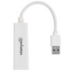Imagen de Adaptador Manhattan Súper Velocidad USB 3.0 a RJ-45 GB Ethernet Color Blanco