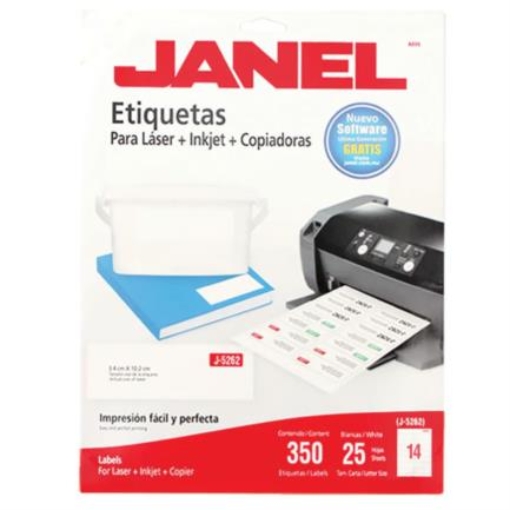 Imagen de ETIQUETA JANEL LASER J-5262 34X102 CM C/350