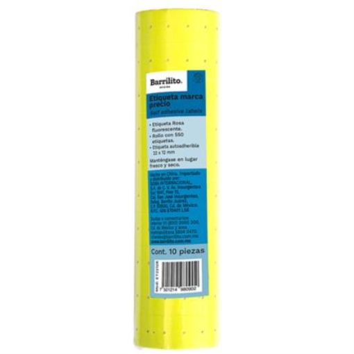 Imagen de Etiqueta Amarilla Barrilito Precio 22x12mm Rollo C/550 Etiquetas