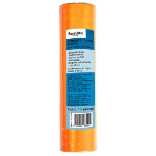 Imagen de Etiqueta Naranja Barrilito Precio 22x12mm Rollo C/550 Etiquetas