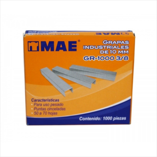 Imagen de GRAPA DE USO PESADO MAE 3/8 CAJA/1000 PZAS (DE  50 A 70 HOJA