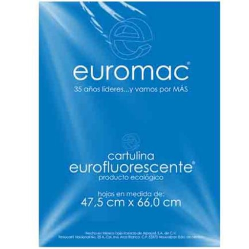 Imagen de CARTULINA EUROMAC FLUORESCENTE AZUL 47.5X66CM C/10