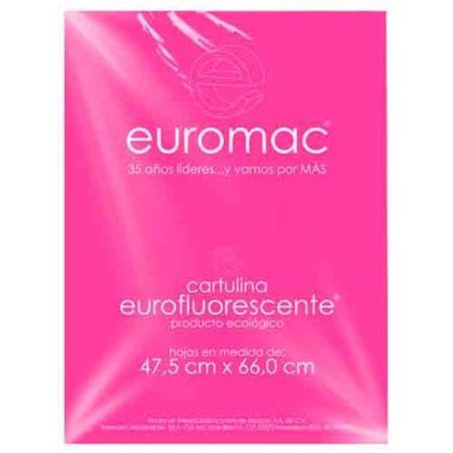 Imagen de CARTULINA EUROMAC FLUORESCENTE ROSA 47.5X66CM  C/10