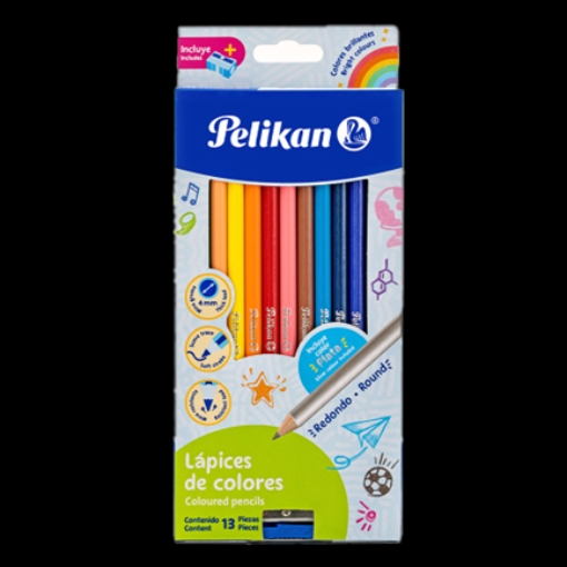 Imagen de COLORES LARGOS REDONDOS PELIKAN C/12