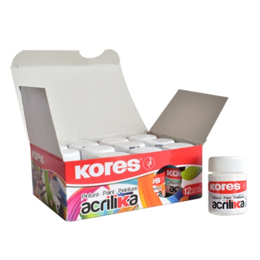 Imagen de PINTURA ACRILICA KORES 20 ML BLANCO C/12 BOTES