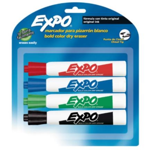 Imagen de MARCADOR SANFORD EXPO 83074 CAJA C/4 CINCEL PIZARRON BLANCO