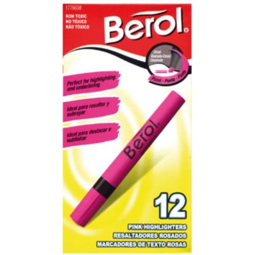 Imagen de RESALTADOR BEROL ROSA PQTE/12