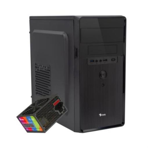 Imagen de Gabinete Stylos Micro ATX Fuente de Poder 500W Color Negro
