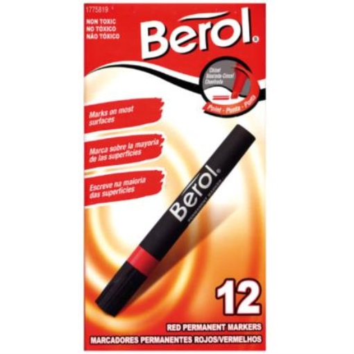 Imagen de MARCADOR BEROL PERMANENTE ROJO C/12