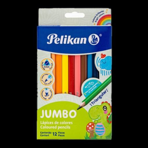 Imagen de COLOR TRIANGULAR PELIKAN JUMBO C/12 COLORES