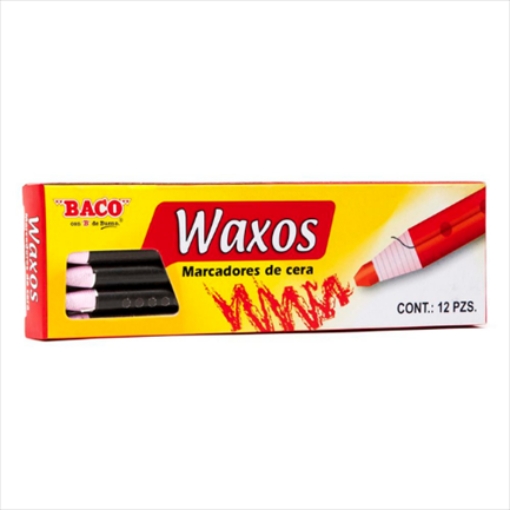 Imagen de MARCADOR BACO CERA NEGRO C/12