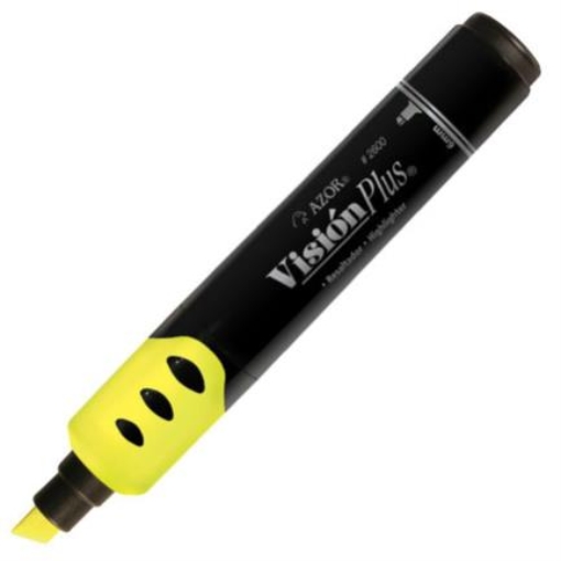 Imagen de MARCADOR VISION PLUS 2600 FLUORESCENTE AMARILLO C/12