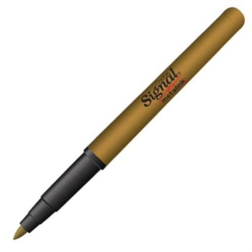 Imagen de MARCADOR PERMANENTE SIGNAL METALINK DORADO C/12