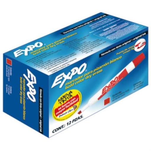 Imagen de MARCADOR SANFORD EXPO 83002 ROJO CINCEL PIZARRON BLANCO C/12