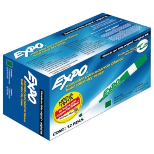 Imagen de MARCADOR SANFORD EXPO 83004 VERDE CINCEL PIZARRON BLANCO PQT