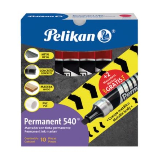Imagen de Marcador Pelikan Permanente 540 Color Rojo C/10 Pzas
