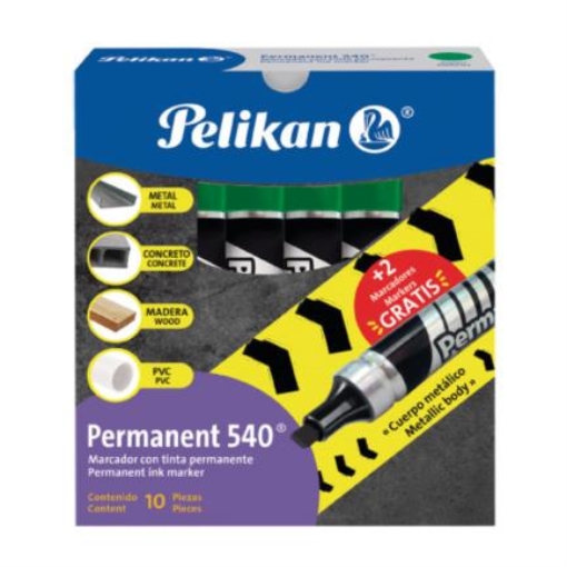 Imagen de Marcador Pelikan Permanente 540 Color Verde C/10 Pzas