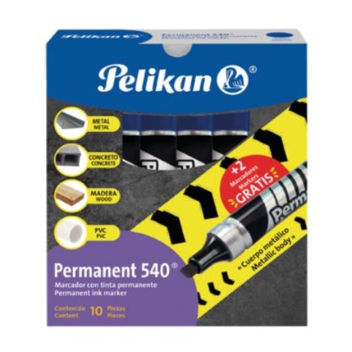 Imagen de Marcador Pelikan Permanente 540 Color Azul C/10 Pzas