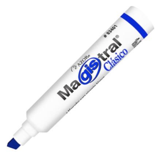 Imagen de MARCADOR MAGISTRAL 83403 AZUL PIZARRON BLANCO PLASTICO C/12
