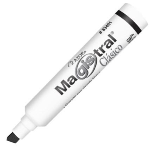 Imagen de MARCADOR MAGISTRAL 83401 NEGRO PIZARRON BLANCO PLASTICO