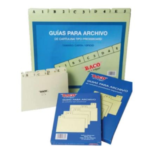 Imagen de GUIAS BACO ALFABETICAS OFICIO C/25 PZS