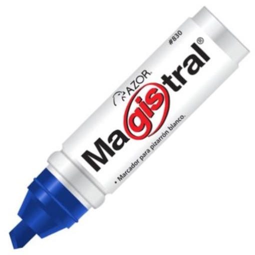 Imagen de MARCADOR MAGISTRAL 830-12AZ AZUL PIZARRON BCO ALUMINIO C/12