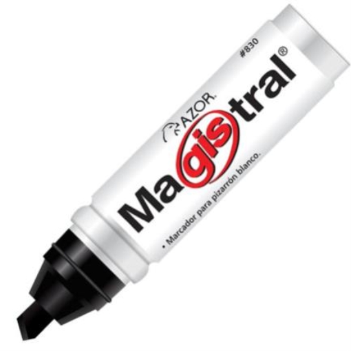 Imagen de MARCADOR MAGISTRAL 830-12NE NEGRO PIZARRON BCO ALUM C/12